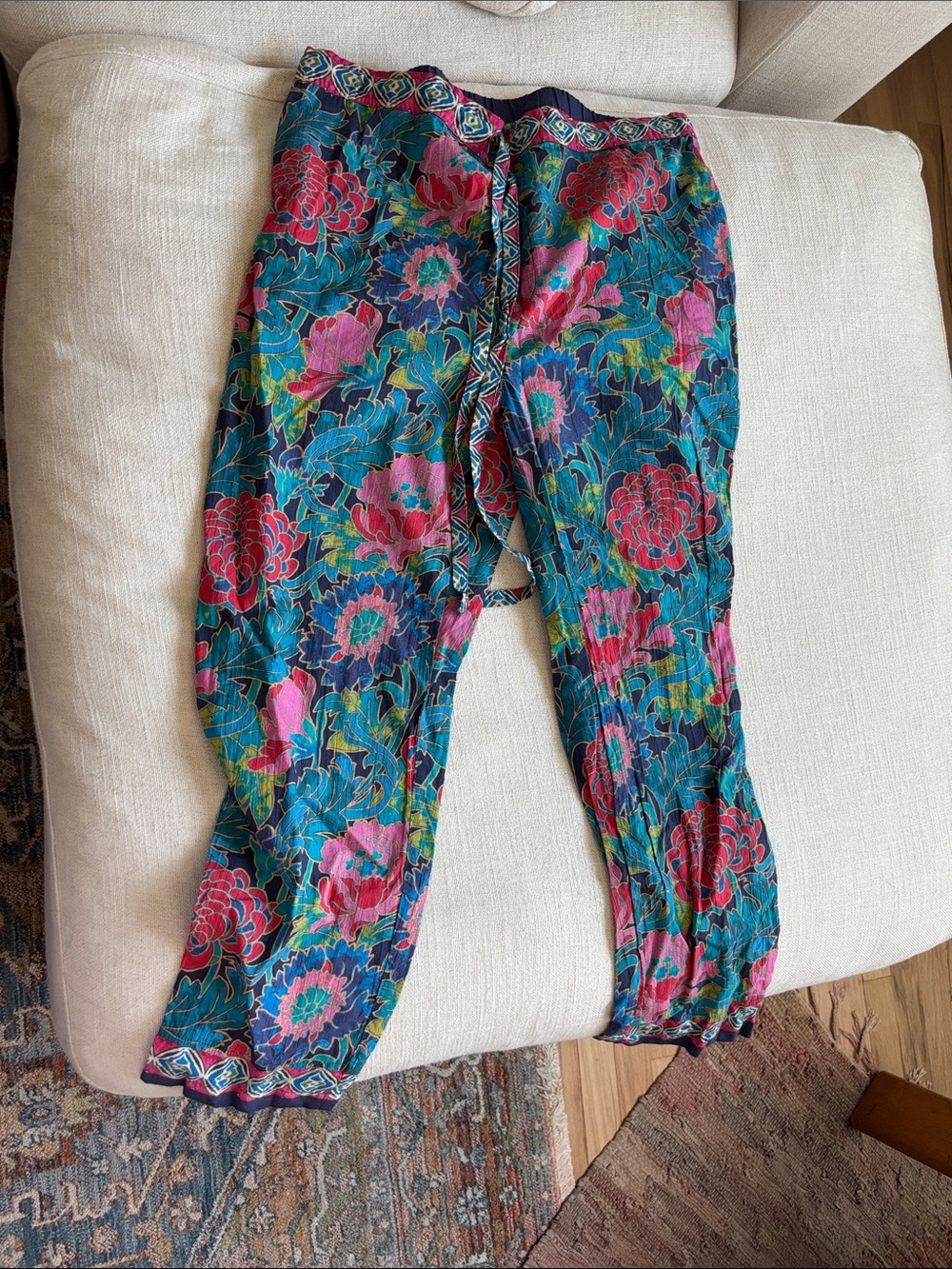 Floral Teal and Pink pajama Pants